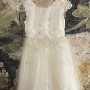 Princess Daliana Emmie Floral Applique Tulle Flower Girl Dress